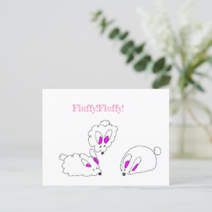 Postal Fluffy rabbits card