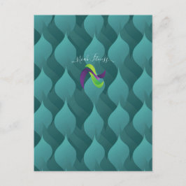 Postal Flujo de Hoja Acuática – Gradiente Teal Energía pa