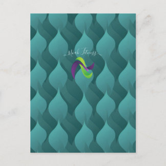 Postal Flujo de Hoja Acuática – Gradiente Teal Energía pa