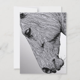 Postal Flujo de la línea artística minimalista del caball