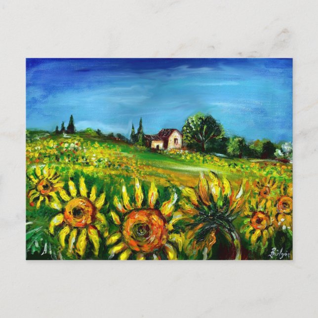 POSTAL FLUJOS Y CAMPO EN LA TOSCANA (Anverso)