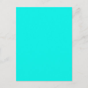 Postal Fluorescente Aqua Verde azulado Neon Blue Personal