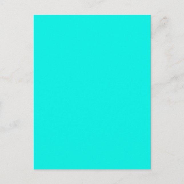 Postal Fluorescente Aqua Verde azulado Neon Blue Personal (Anverso)