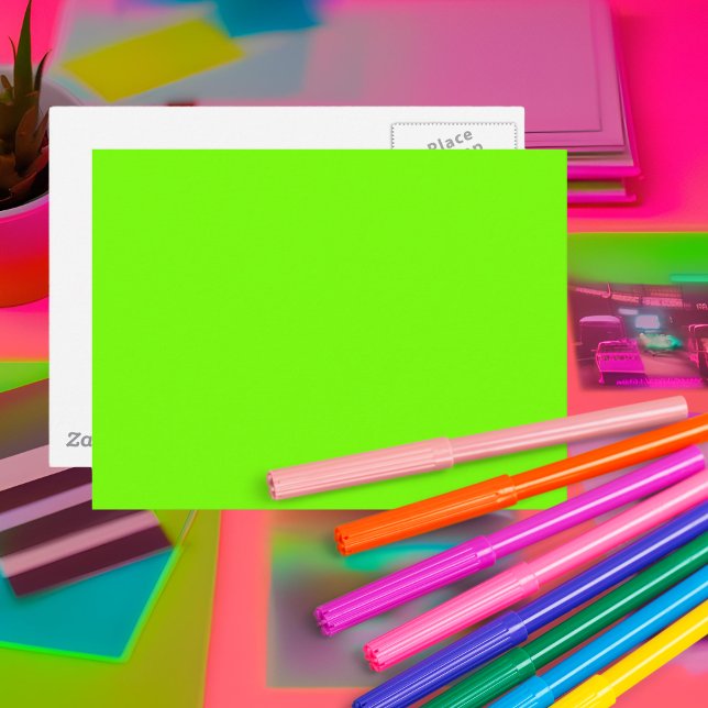 Postal fluorescente verde (Subido por el creador)