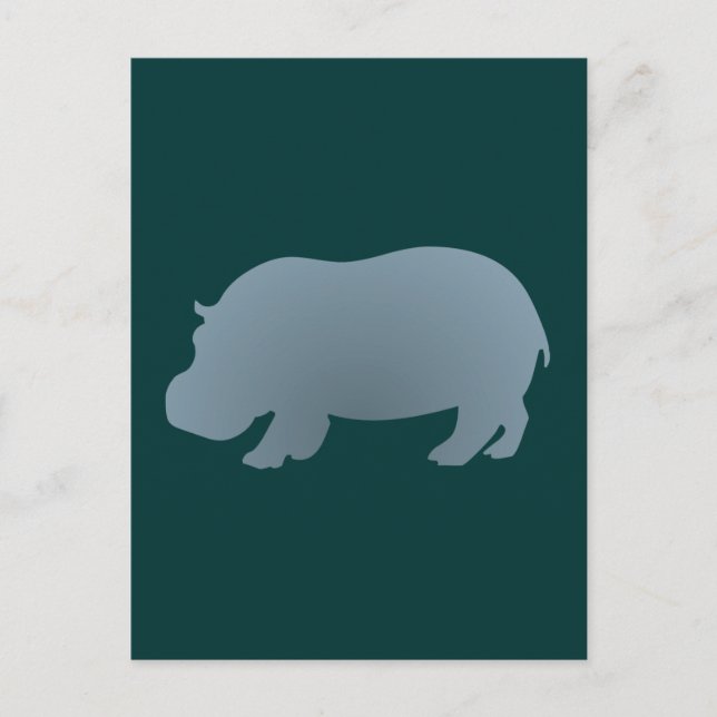 Postal Flusspferd hippo hipopótamo (Anverso)