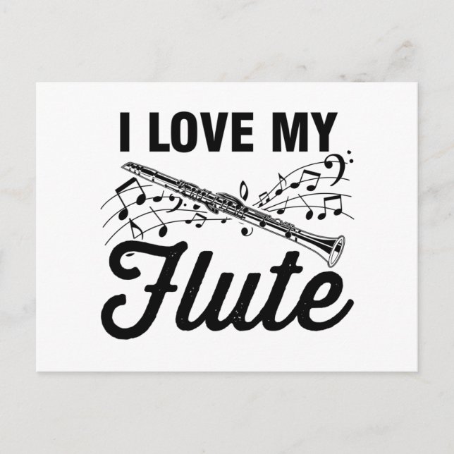 Postal Flute flauta | Regalos de bandas de instrumentos m (Anverso)