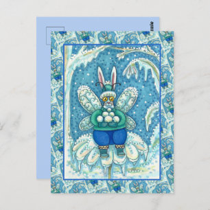 POSTAL FLUTTERBUN WINTER WONDERLAND, FUNNY BUNNY RABBIT