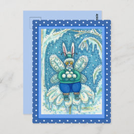 POSTAL FLUTTERBUN WINTER WONDERLAND, FUNNY BUNNY RABBIT