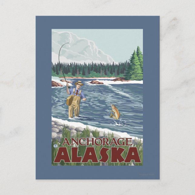 Postal Fly Fisherman - Anchorage, Alaska (Anverso)