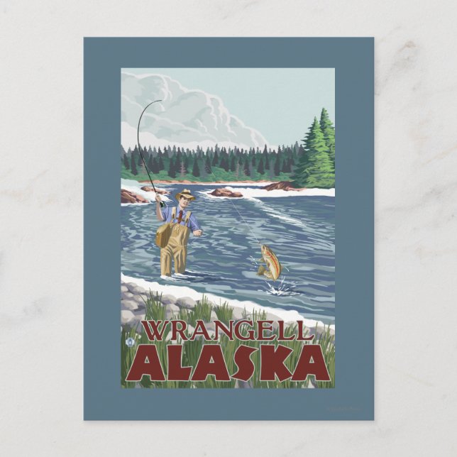 Postal Fly Fisherman - Wrangell, Alaska (Anverso)