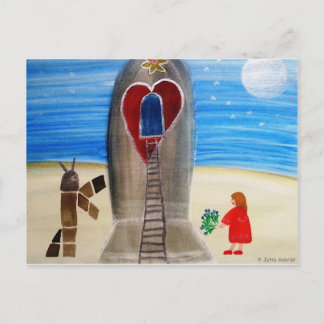 Postal ...Fly Me to The Moon...art by Jutta Gabriel...