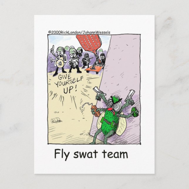 Postal Fly Swat Team Graciosos regalos policiales y objet (Anverso)