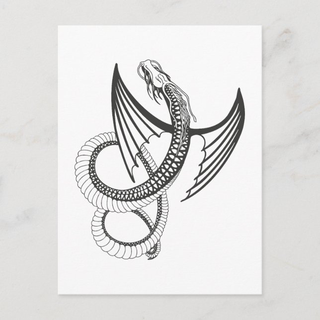 Postal Flying Dragon in dark gray and white (Anverso)