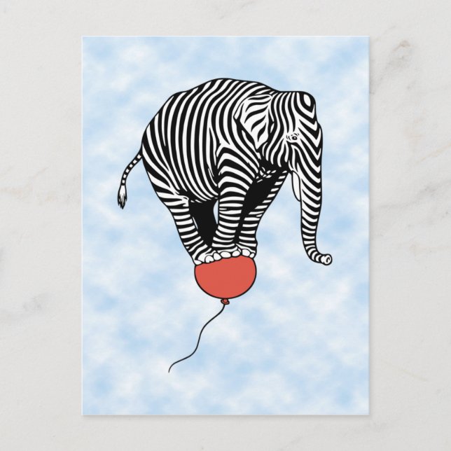 Postal FLying Elephant Zebra (Anverso)