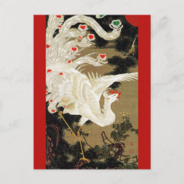 Postal FLYING LOVE PHOENIX,Feathers,Hearts Valentine Day