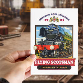 Postal Flying Scotsman 4472 Steam Locomotive Retro Poster