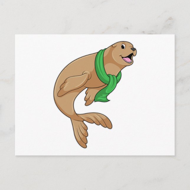 Postal Foca con bufanda (Anverso)