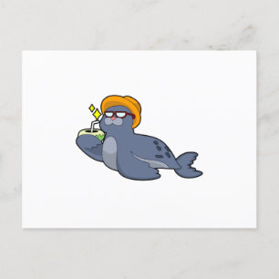 Postal Foca con coco