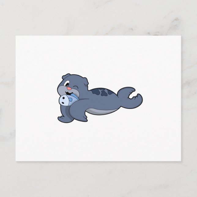 Postal Foca con pez (3).PNG (Anverso)