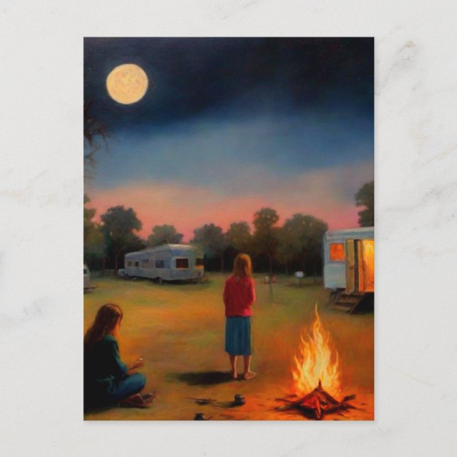 Postal Fogata en el arte Trailer Park (Anverso)
