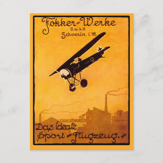 Postal Fokker Worlke Poster en Notecards (Anverso)