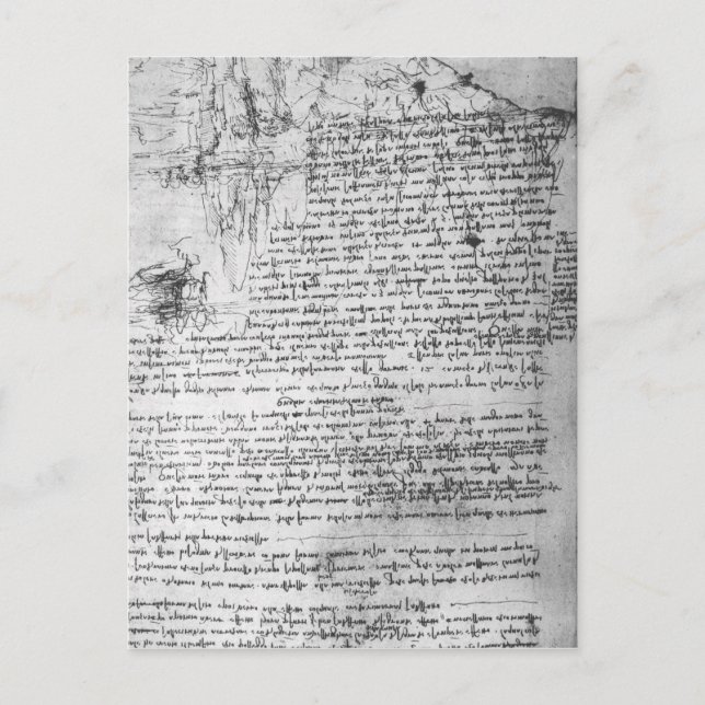 Postal Fol.145v-b, página del cuaderno de Da Vinci (Anverso)