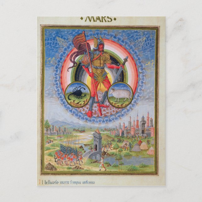Postal Fol.7v el planeta Marte, de "De Sphaera", 1470 (Anverso)