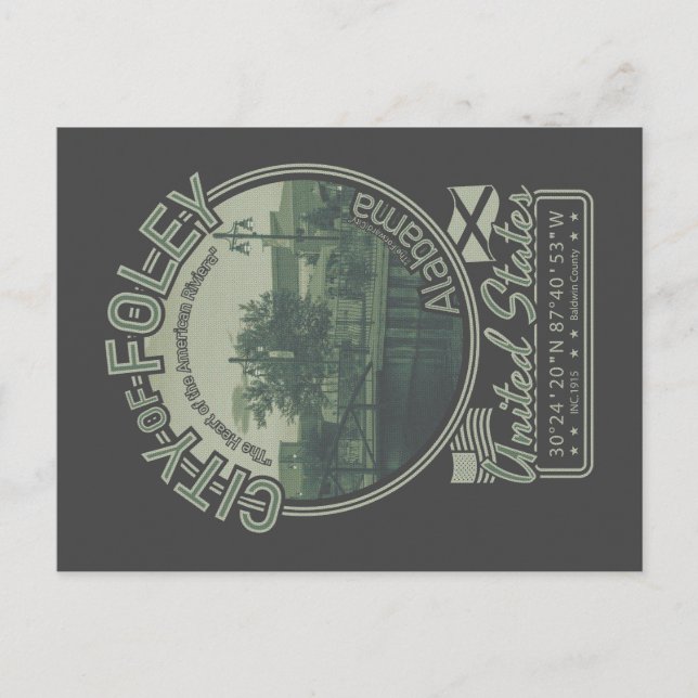 POSTAL FOLEY ALABAMA - CENTRO DE LA CIUDAD FOLEY (Anverso)