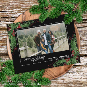 Postal Foliage botánico curado de Green Berries