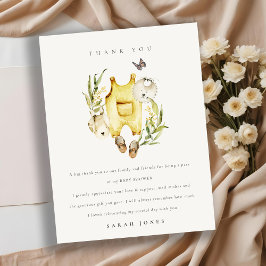 Postal Foliage Cute Leafy Ropa Amarilla Baby Shower