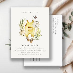 Postal Foliage Cute Leafy Ropa Amarilla Baby Shower