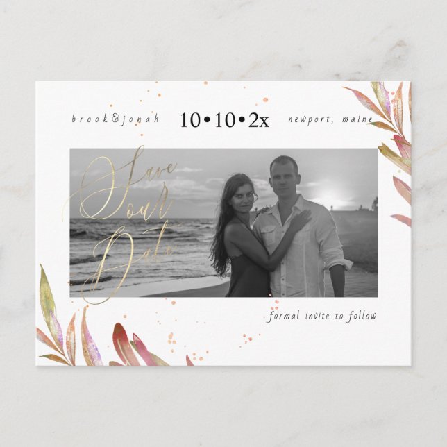 Postal Foliage de caída de PixDezines Guardar nuestra fec (Anverso)