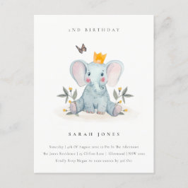 Postal Foliage de Elefantes para Bebés de Woodland Cualqu