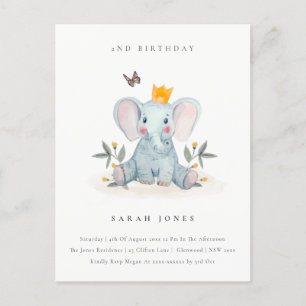 Postal Foliage de Elefantes para Bebés de Woodland Cualqu