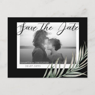 Postal Foliage de fotos de Boho Black & White Save the Da