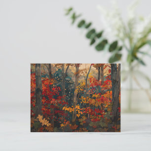 Postal Foliage de otoño Colorful Woods Art