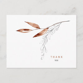 Postal Foliage Fall Simple Funeral Gracias Nombre Y Fecha