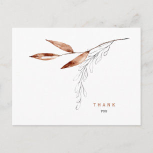Postal Foliage Fall Simple Funeral Gracias Nombre Y Fecha