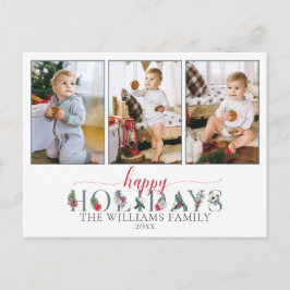 Postal Foliage Felices Fiestas Floral 3-Foto