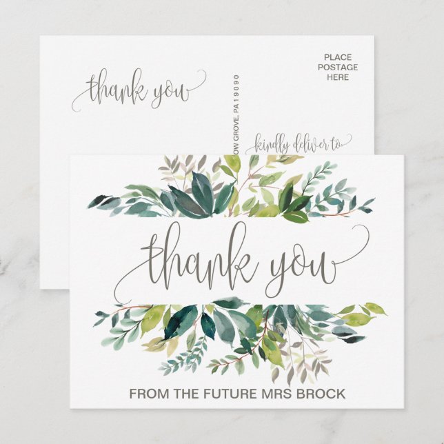 Postal Foliage Gracias (Anverso / Reverso)