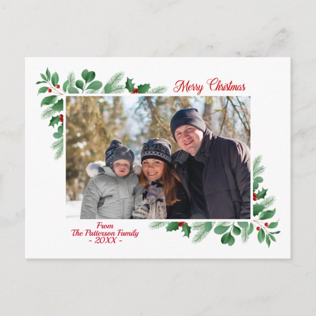 Postal Foliage invernal Ferry Christmas Photo (Anverso)