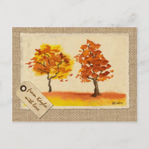 Postal Follaje de otoño de charla de los mejores amigos