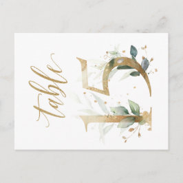 Postal Follaje verde y oro, cuadro 15, número de cuadro