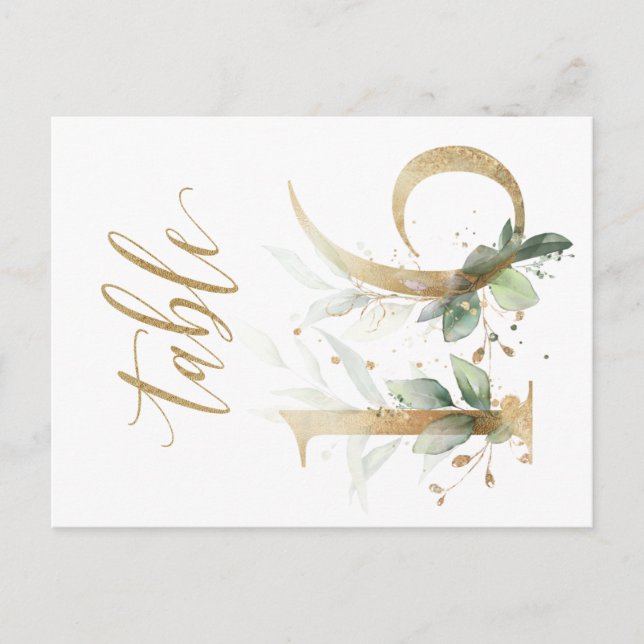 Postal Follaje verde y oro, cuadro 16, número de cuadro (Anverso)