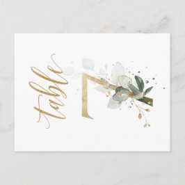 Postal Follaje verde y oro, cuadro 7, número de cuadro