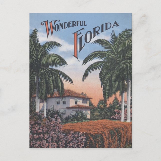 Postal Folleto Antiguo de Florida (Anverso)