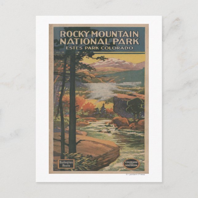 Postal Folleto del Parque Rocky Mt. Nat'l # 2 (Anverso)