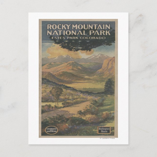 Postal Folleto sobre el parque Rocky Mt. Nat'l # 1 (Anverso)
