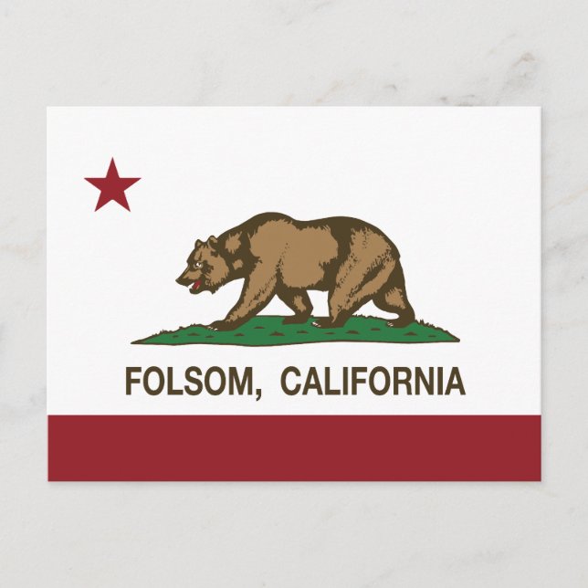 Postal Folsom de la bandera del estado de California (Anverso)