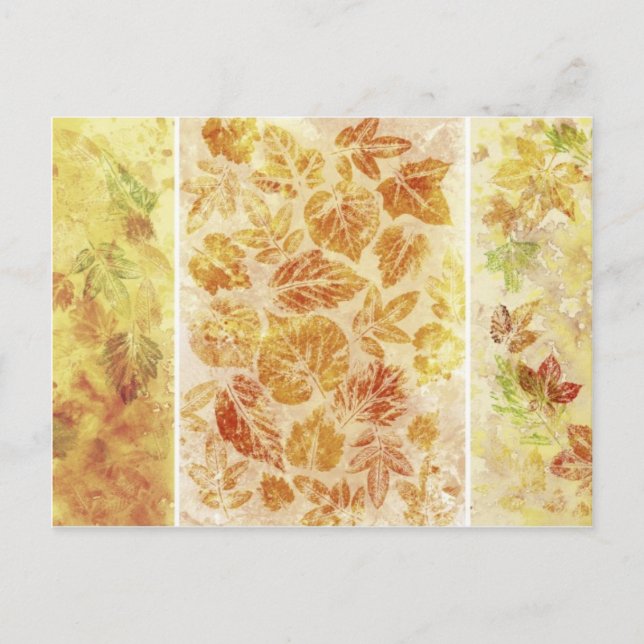 Postal Fondo abstracto, acuarela, hojas (Anverso)